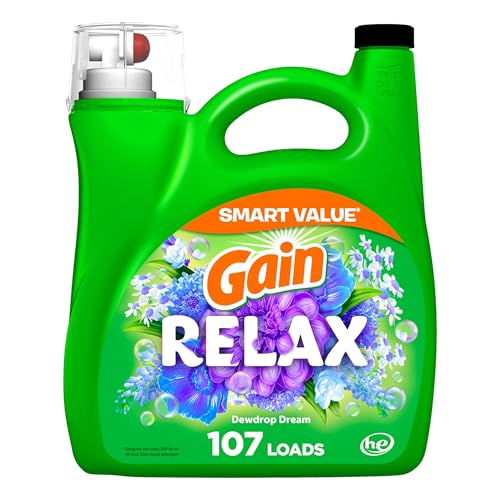 Gain Liquid Laundry Detergent, Relax, HE Compatible, 154 fl oz, 107 Loads