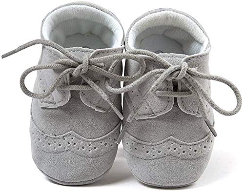 Matt Keely Bebé Niños niñas Suela Blanda Zapatos Bebe niña Infantil Zapatos con Cordones Gris 6-12 Meses