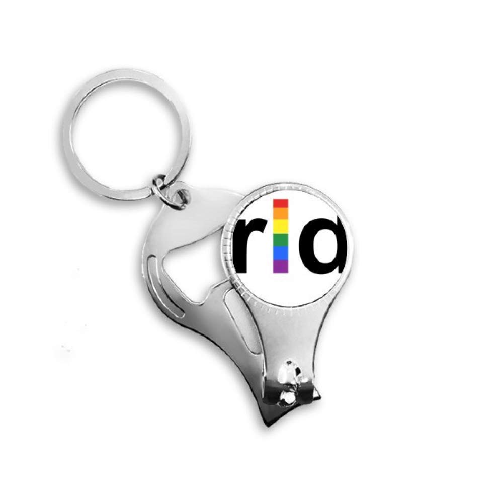 Décapsuleur gay lesbienne LGBT en porte-clé multifonction avec coupe-ongles en acier