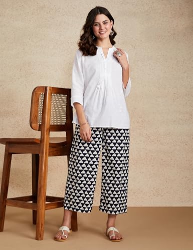 Image of Amazon Brand - Myx Women Cotton Relaxed Fit Palazzo (Available in Plus Sizes)