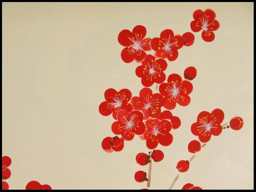 Amazon.co.jp: 岩田正巳 手摺木版画 首春 額 日本画 限定85番250