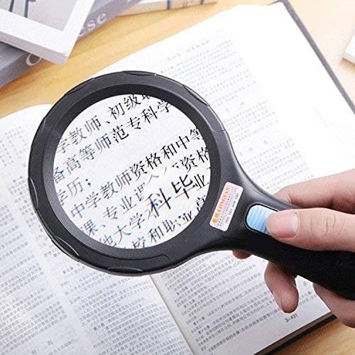 Lente d'Ingrandimento da Lettura Lente d'Ingrandimento Portatile illuminata a LED con Lente Extra Large Lente d'Ingrandimento da Lettura per Bambini Anziani Mat
