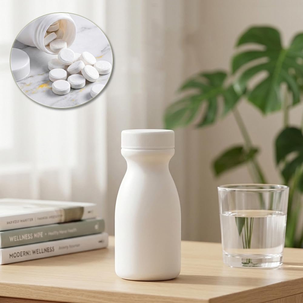 100 Stück 60-150ML Weiß Kunststoff Reagenz Medizin Kleine Plastikflaschen Pille Feste Pulver Fläschchen Leere Dichtung Container Flüssigkeits Behälter (100ML)