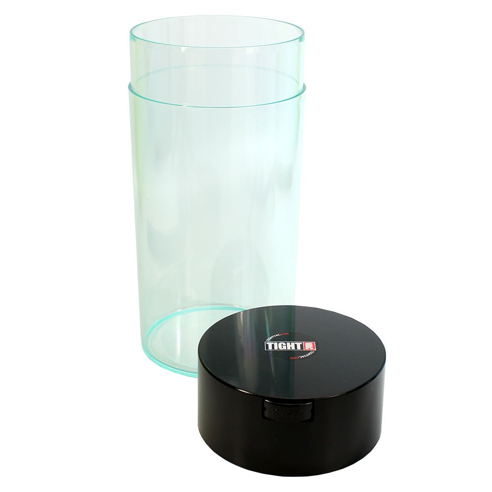 Tightvac – Patentierter luftdichter Behälter – 142 ml bis 680 ml – Mehrzweck-Vakuumbehälter funktioniert als geruchsdichte Behälter für Kräuter und trockene Waren. Schwarz-transparent