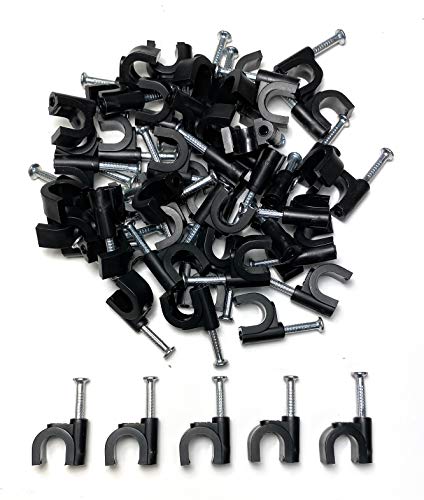 Câble noir rond Clips 8mm x 50 pièces