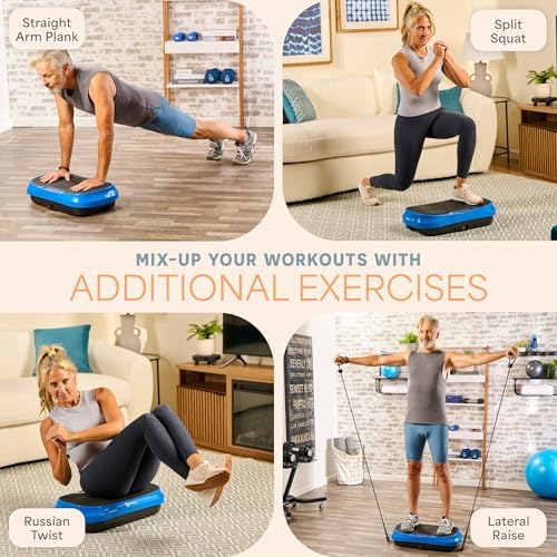 Lifepro Waver Mini Vibration Plate for Lymphatic Drainage – Whole Body Vibrating Platform Exercise Machine for Muscle Toning & Recovery with Remote & Resistance Bands, Max Load 260 lb
