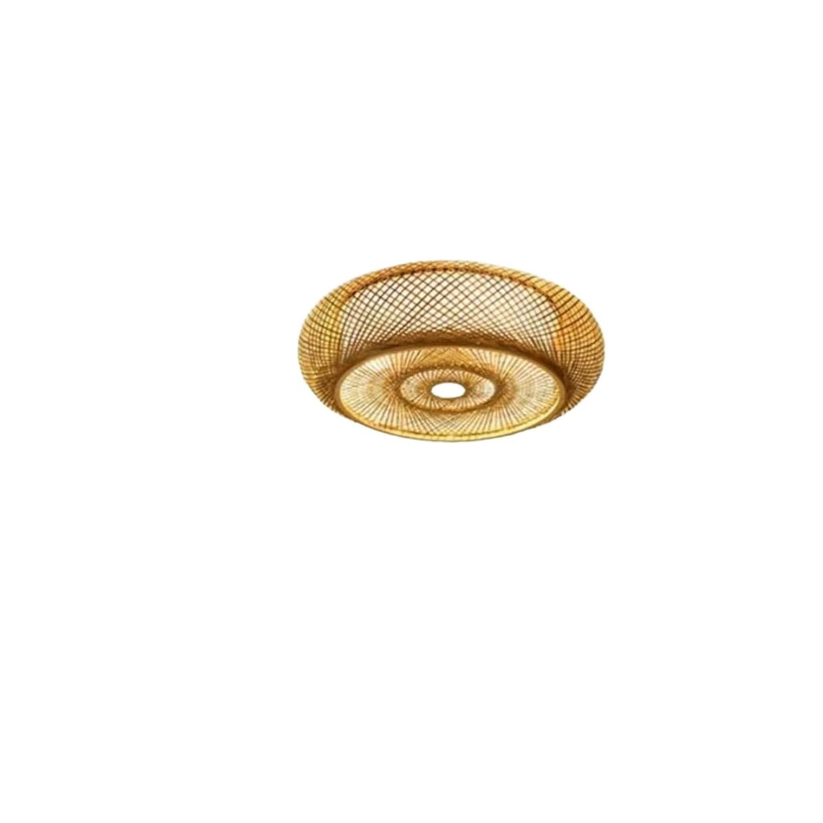 Eezii E-50Cm Rustic Farmhouse Bamboo Pendant Light Shades Large Ceiling Light Fixture Woven Rattan Chandelier E27 Bamboo Lamp Covers