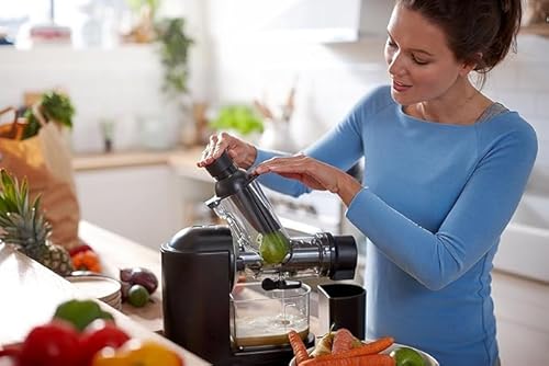 Foto von Philips Domestic Appliances HR1889/70 Slow Juicer, Entsafter für kaltes Pressen & maximale Nährstoffextraktion Schwarz