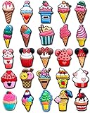 Euphaglaia 25Pcs Ice Cream Charms for Clog Shoes Decoration, Sweets Food Charms Accessories for Adult