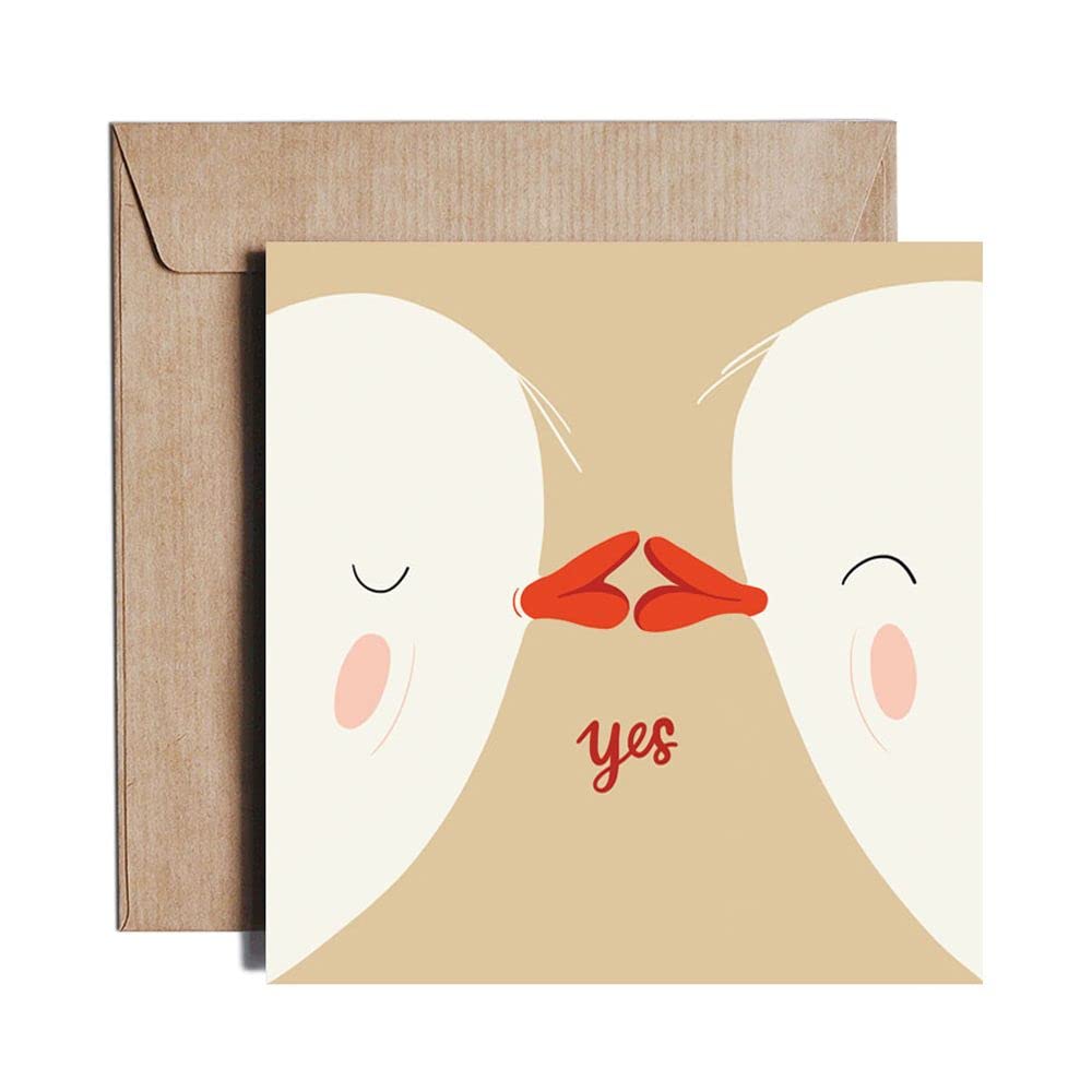 Pieskot Tarjeta gráfica única de invitación de amor de boda, tarjetas de felicitación divertidas de aniversario con sobre, boca a boca