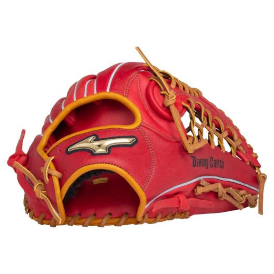 MIZUNO(ミズノ) 軟式用ダイビングキャッチ(外野手向け/サイズ14) (1AJGR25707) 62レッド 左投げ用 Amazon | ミズノ（MIZUNO） 軟式用グラブ 外野手用 野球グローブ 一般