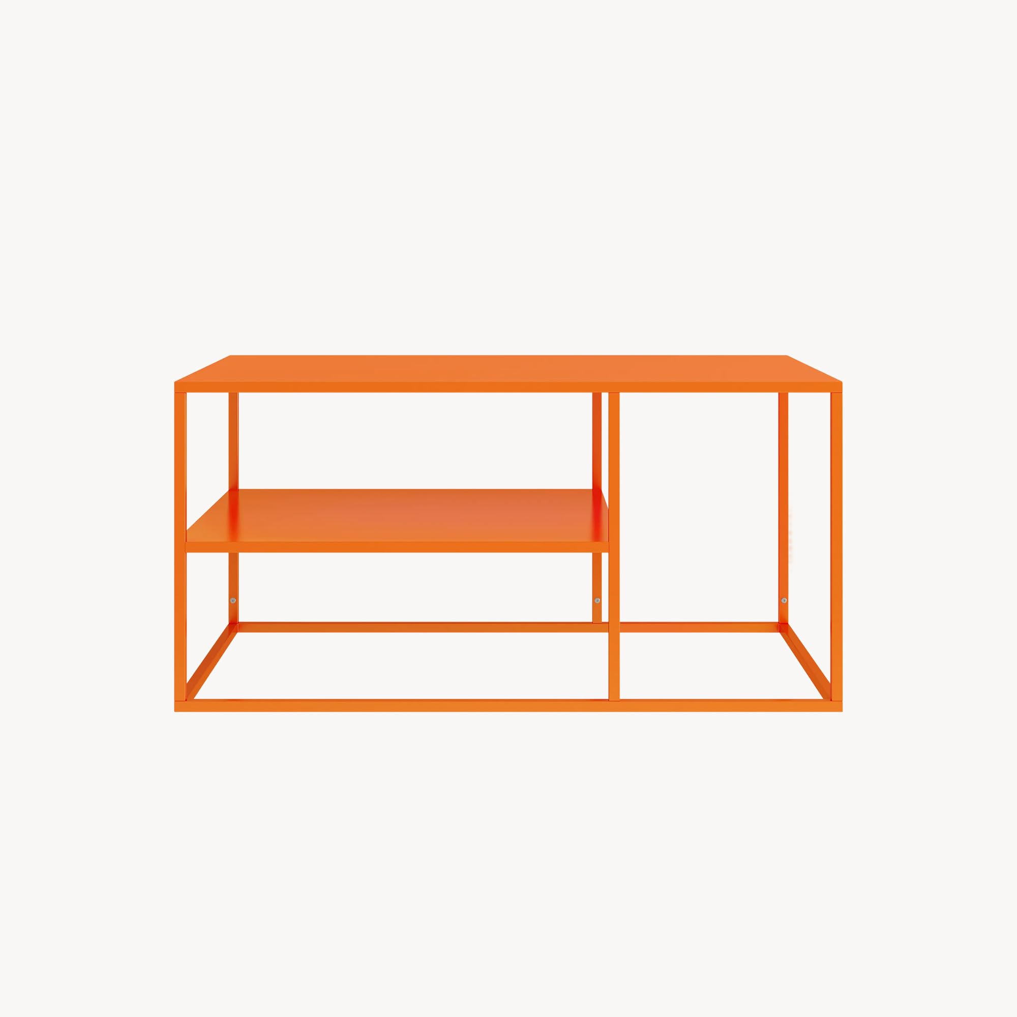 [en.casa] Stolik kawowy Solund stolik pomocniczy metalowy pomarańczowy stół do salonu z miejscem do przechowywania 90 x 60 x 45 cm prostokątny stolik do sofy stolik kawowy