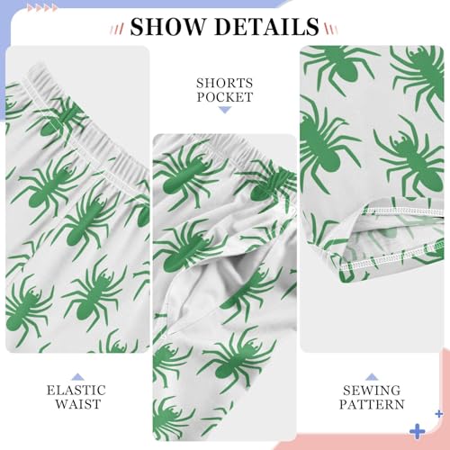 Pajama Pants Green Spiders PJ Bottoms Sleepwear Lounge Sleep Pant with Pockets4