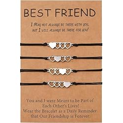 Pulseras De Mejores Amiga BOCHOI pulseras de mejor amigo para 4 BFF mujeres hija adolescentes niñas distancia a juego corazón amistad pulsera joyería regalo Navidad
