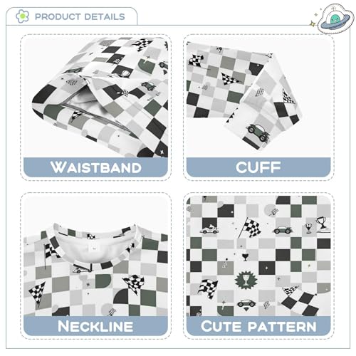 JUNZAN Racing Green Checkered Racing Big Boys Hooded Sweatshirt Crewneck Kids Hoodies Boys Sports 4T3