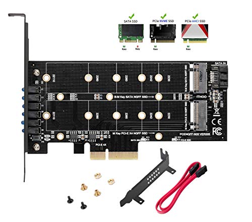 MZHOU M2 to PCIe 3.0 X4 Adapter Card and Dual M.2 SATA III