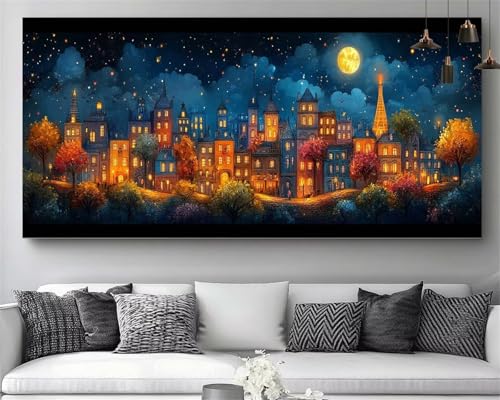 Tableau strass diamant lune 30x90cm pour réussir votre première broderie sans erreur
