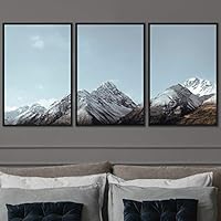 3 Piece Framed Canvas Wall Art Mountain Top Landscape Canvas Prints Home Artwork Decoration for Living Room,Bedroom - 16
