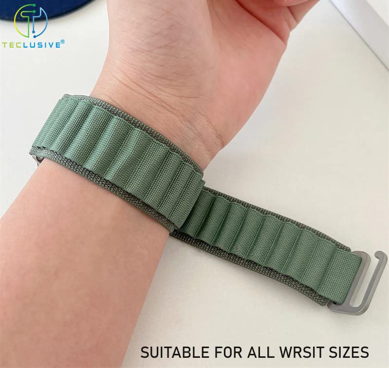 Image of T TECLUSIVE Nylon Alpine Strap Band Compatible for Galaxy Watch 6 / Watch 6 Classic /Galaxy Watch 5 Pro /Galaxy Watch 4 / Watch 4 Classic | Adjustable Cloth Band Loop with Metal Lock