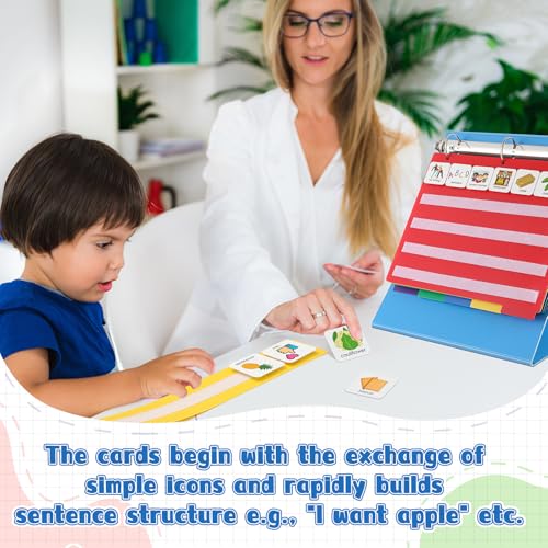 Dunzoom Visual Communication Book, 300 ASD Laminate Nonverbal Autism Cards Board Schedule for Nonverbal Kids Language Vocabulary Speech Articulation Therapy, ADHD & Apraxia Learning Special Education - Image 7