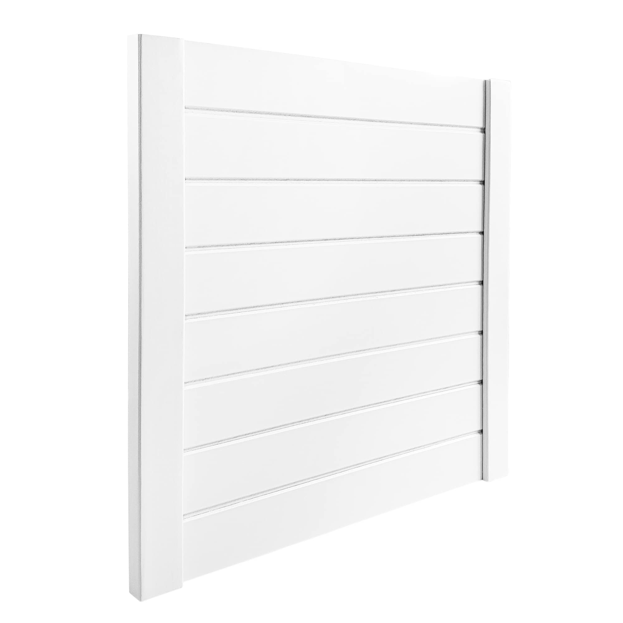 DecoMeister Porte a Lamelle Chiuse in Legno 394x1995 mm Confezione da 2 - Porta Pino Massiccio - Anta per Armadio a Persiana Cieca - Frontali Mobili e Antine per Guardaroba - Preverniciato Bianco