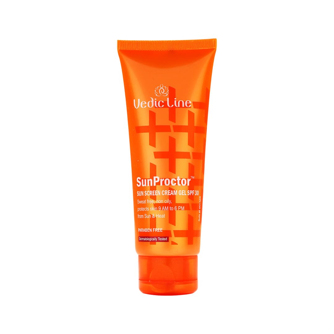 Vedicline Sunproctor Sunscreen Cream Gel SPF 30, Hydrates the Skin, Protects from UVA & UVB Rays with Aloe Vera Gives you Healthy Skin, 75ml