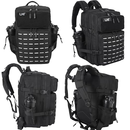 Image of LHI Tactical Military Backpack for Men 25L /45L Large Molle Army Assault Pack 3 Day Hiking Rucksack With Bottle Holder