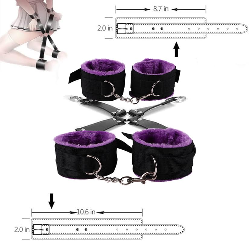 Set di 10 Pezzi di Classica Combinazione Viola Nylon Multifunzionale Regolabile Uso Interno, con Corda A Mano E Maschera del Sonno - D26-IT