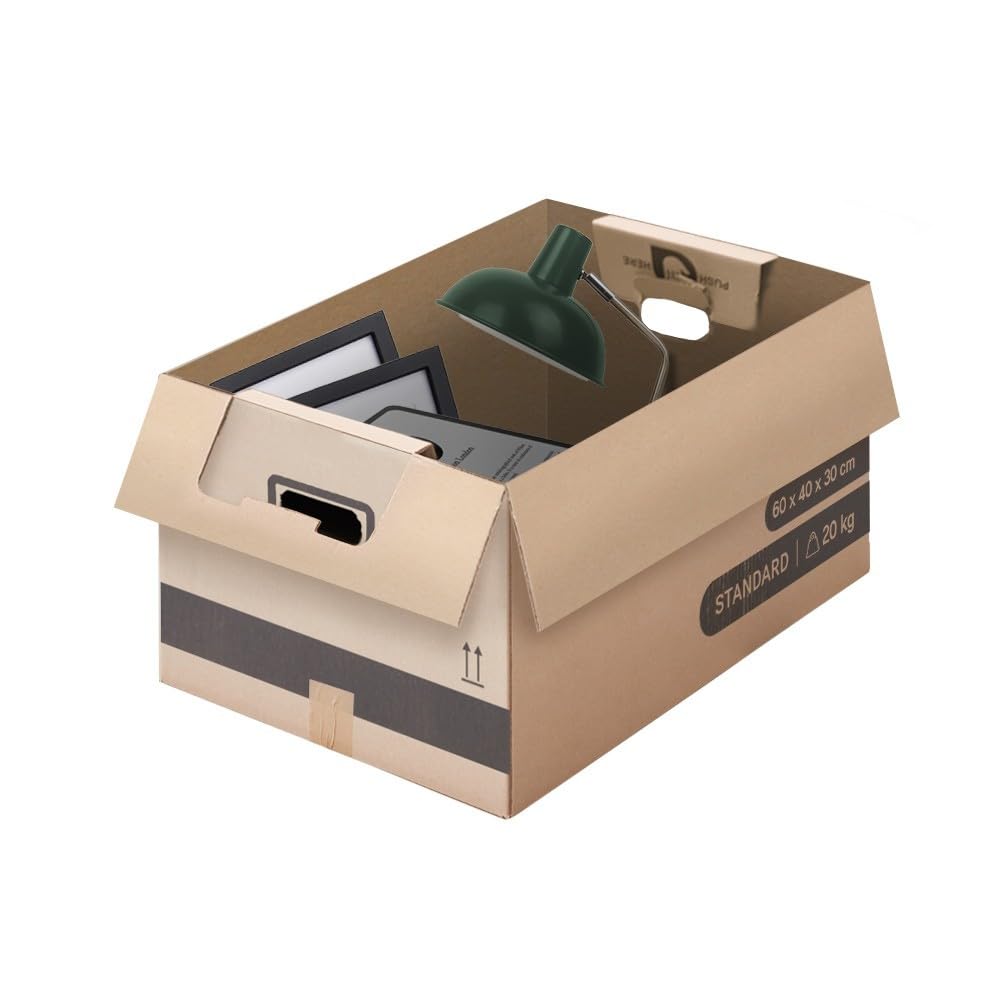 Cartons Déménagement Stockage M 60 x 40 x 30 cm Poignées renforcées Lot 10