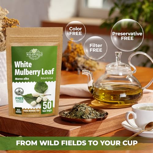 Image of 50 Bags White Mulberry Tea Mulberry Leaf Herbal Tea (Morus Alba) - 50 Count 1.5g Bags Herb Hoja De Morera