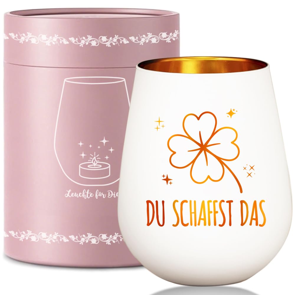 Windlicht Glas Teelichthalter mit Gravur Spruch für Frauen