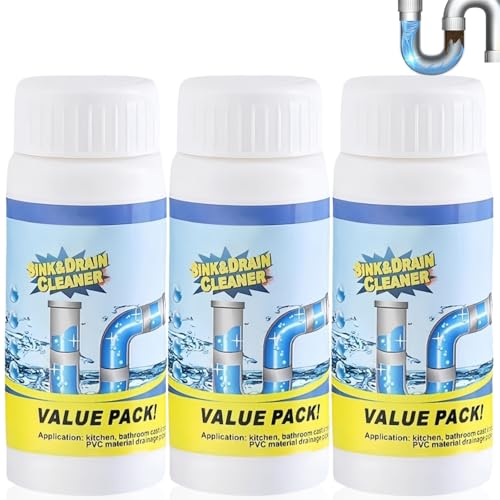 3PCS Powerful Drain Unblocker & Sink Unblocker Fast Foam Toilet Cleaner Drain Cleaner for Kitchen Bathroom Cleaning Pipe Dr/edge Deodor/ant Cleaning Products Pipe Dre/dge Deo/dorant
