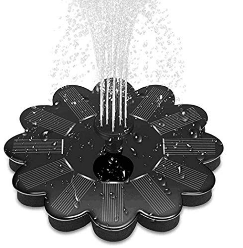 Solar Fountain, Round Garden Fountain With 4 Sprinklers For Bird Showers, Jet Pumps, Small Ponds And Fish Tanks