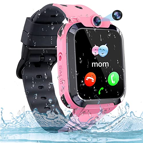 Montre Connectée Enfant Fille Garçon Montre Intelligente Enfant avec Montre GPS Enfant Tracker Réveil SOS Lampe de Poche, Enfants Smartwatch 3-12 Ans Montre Enfant