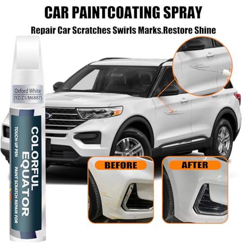 Image of YZ /Z1 /M6887 Oxford White Touch Up Paint for Ford, Car Paint Pen Scratch Repair Two-In-One Touch Up Paint, Premium Car Scratch Remover for Deep Scratches