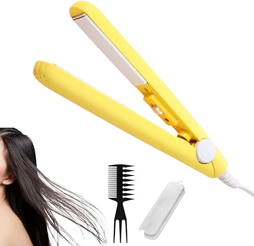 Werdeny - Mini rizador de pelo de cerámica para cabello corto mini rizador de pelo Werdeny mini rizador de pelo de cerámica 2 en 1 mini rizador de