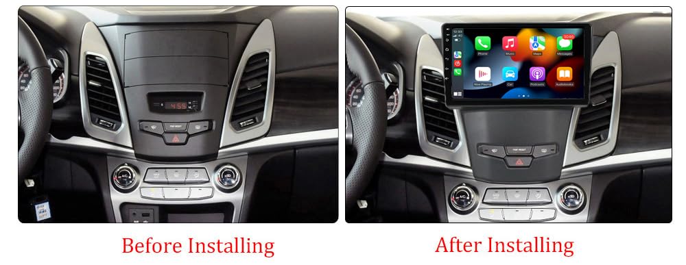 RoverOne Autoradio CarPlay Autoradio pour SsangYong Korando 3 Actyon 2 2013-2017 Android Écran tactile Bluetooth WiFi