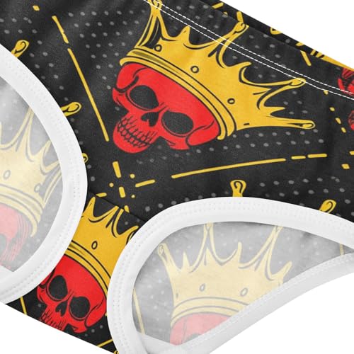 Cotton Toddler Underwear Floral Cartoon Red Skulls Golden Black Girl Panties Cute Cartoon Briefs Underpants 2t4