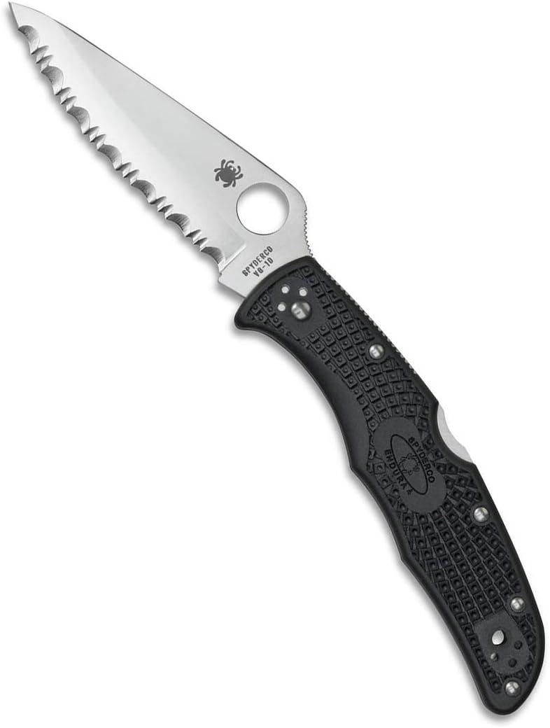Spyderco Endura 4 Lightweight Folding Pocket Knife with 3.8" VG-10 Steel Blade and FRN Handle - EDC Knife for Men and Women, Perfect for Hunting, Tactical, Camping, Survival - SpyderEdge - C10SBK