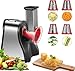 FOHERE Grattugia Elettrica per Formaggio, 200W Affettaverdure con 4 Diversi Coni in Acciaio Intercambiabili per Grosso, Fine, Affettato, Tritato, Operazione con un Solo Tocco, Facile da Pulire, Rosso immagine