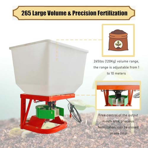 Esparcidor frontal eléctrico para fertilizante 265 lb INTSUPERMAI miniatura 4