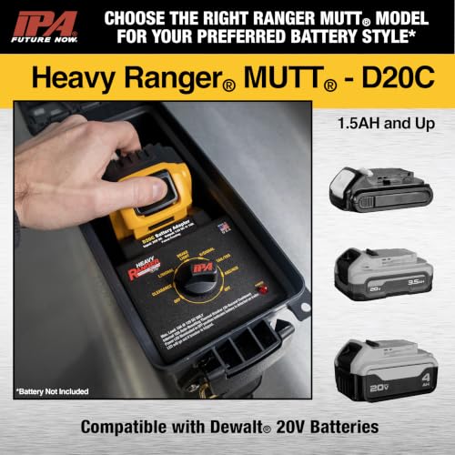 Image of Innovative Products of America Heavy Ranger MUTT Portable Trailer Light Tester for 7-Way Round Pin (SAE J560) Commercial Tractor Trailers (Compatible with DeWalt 20V Batteries)