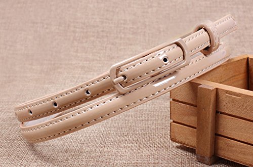 Selighting Womens Faux Leather Skinny Belts for Dresses - Khaki, One Size 7