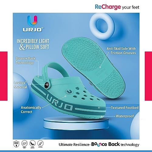 Image of URJO Streak Kid's Clogs /Sandals with Adjustable Back Strap Ultra Soft & Flexibility Anti Skid Comfortable Waterproof Daily Mules Clogs /Sandals Boy's & Girl's