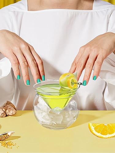 Miniatura 2 de Vasos de Martini sin tallo con enfriador, juego de servidor de caviar de vidrio con cuenco de servidor, helado, copas de vino sin tallo, Martini