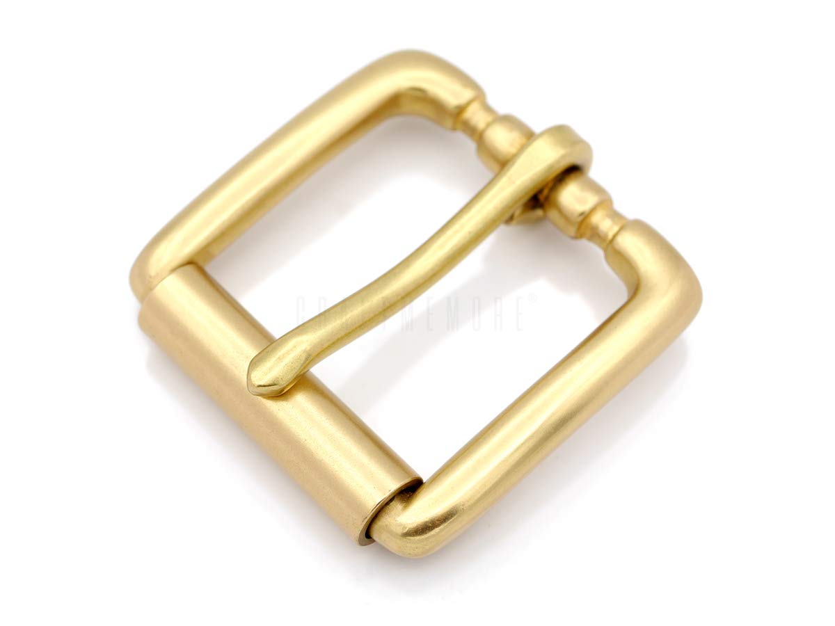 CRAFTMEMORE - Fibbia per cintura in ottone massiccio da 1,5 cm, con fibbia quadrata per la sostituzione, fai da te in pelle (1-1/2 pollici, FRW461)