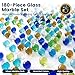 3 otters 180PCS Marbles Bulk, Marbles Game for Kids, 7 Color, Party Favors