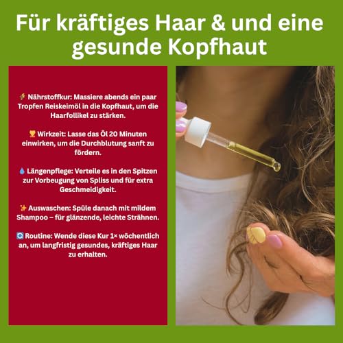 Premium Reiskeimöl – Leichtes Basisöl für DIY-Kosmetik, Seifen, Massage & Aromatherapie – Nakobe (1000ml)