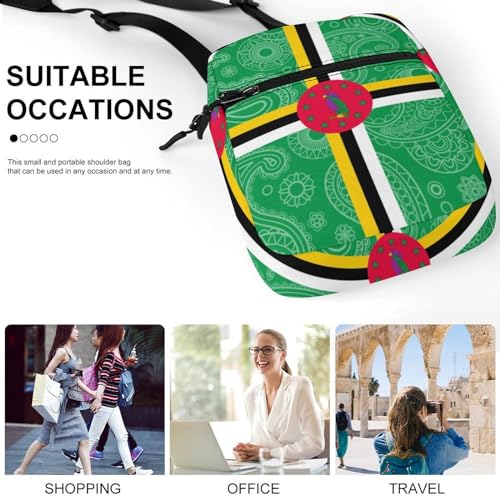 Dominica Paisley Flag Mini Crossbody Bag Anti-Theft Side Shoulder Bags Messenger Bag Unisex4