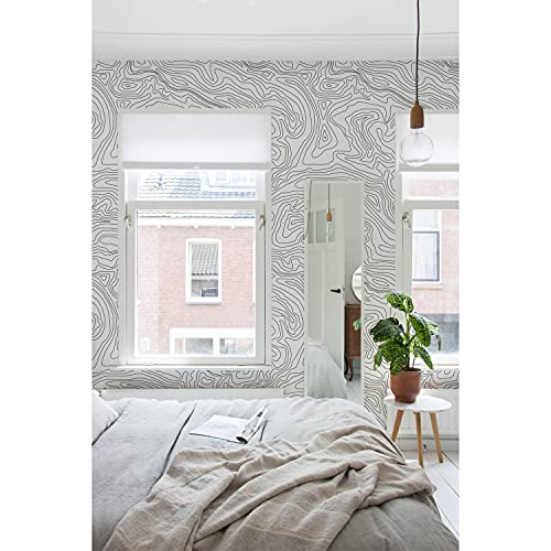 Papier peint topographique 290x290cm pour masquer les murs abîmés - 2